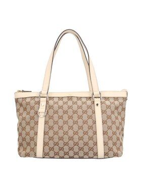 Gucci Abbey Tote Bag GG Canvas Beige
